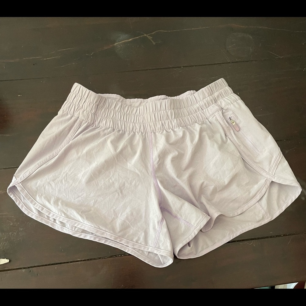 Lululemon size 10 lavender tracker shorts.